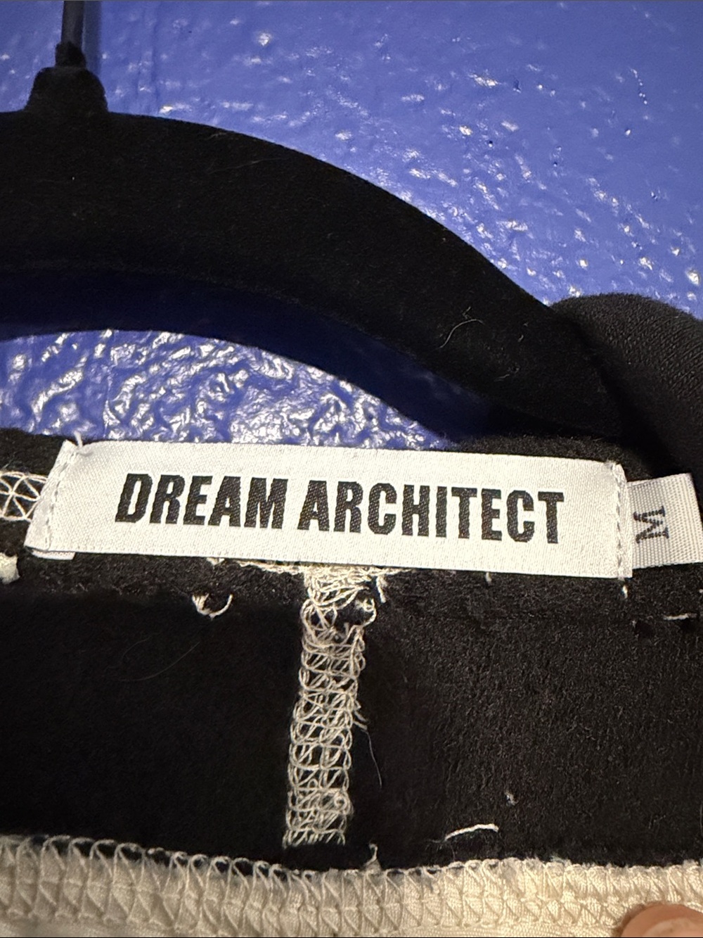 Black Cropped Hoodie with Contrast Stitching - Picture 4 of 4